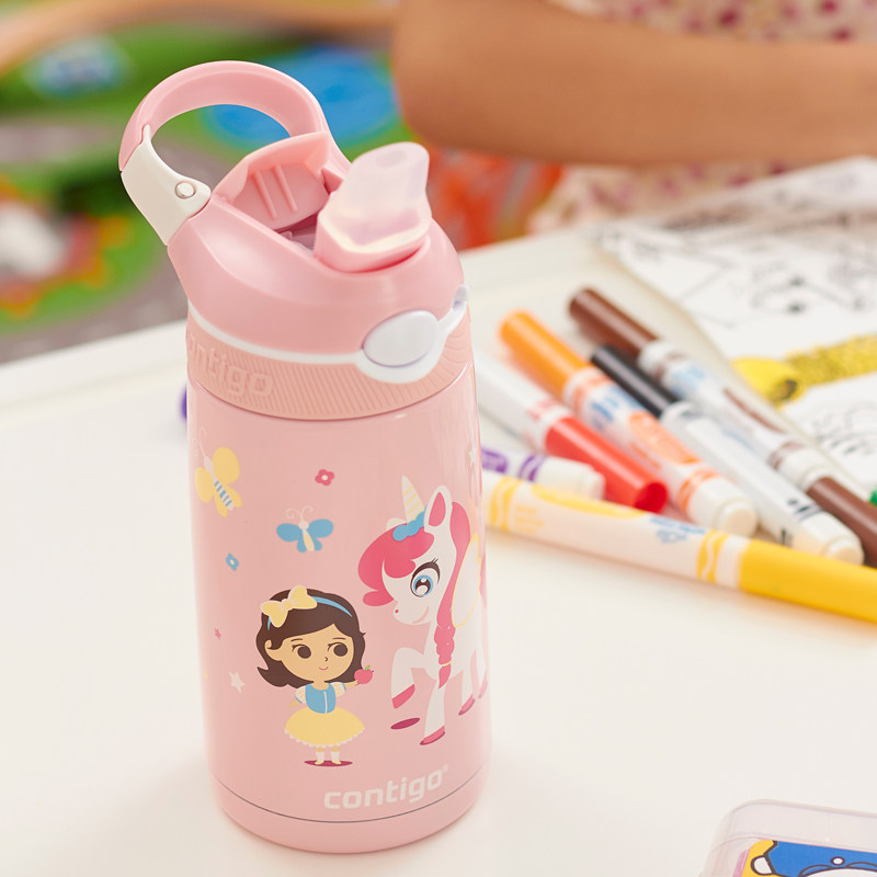 美国contigo康迪克儿童吸管保温杯宝宝卡通防漏水杯保温杯