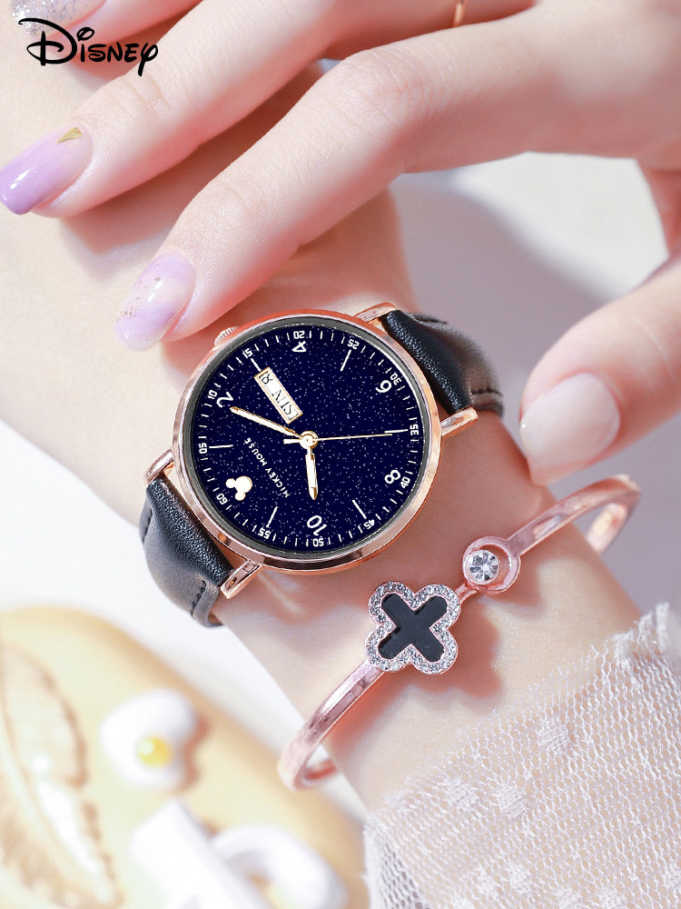 迪士尼手表女款学生夏季防水2021新款初高中简约国产腕表