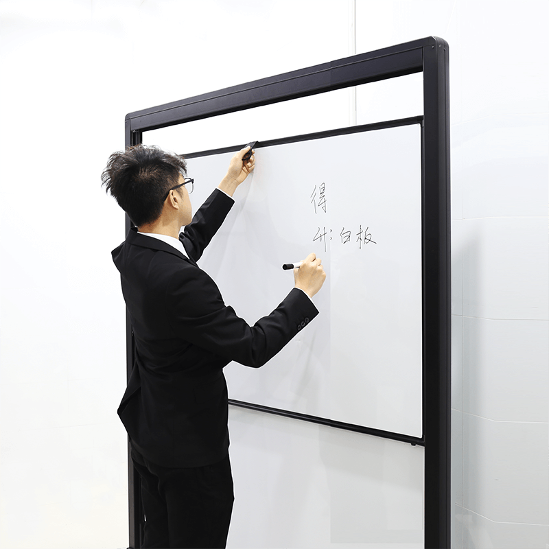 白板支架式办公室会议教学培训讲课写字板黑板墙带轮可移动手写板记事