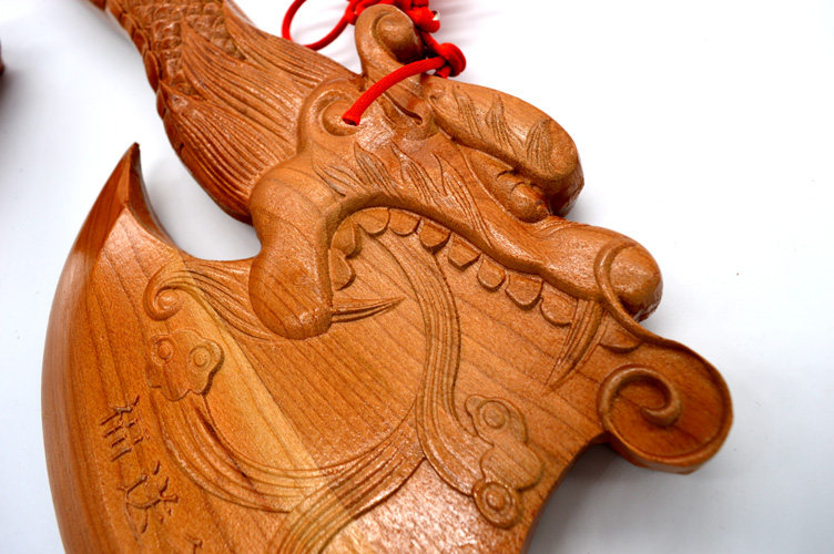 睚眦舌压家居guihuokou将军龙生九子入驻桃木真摆件