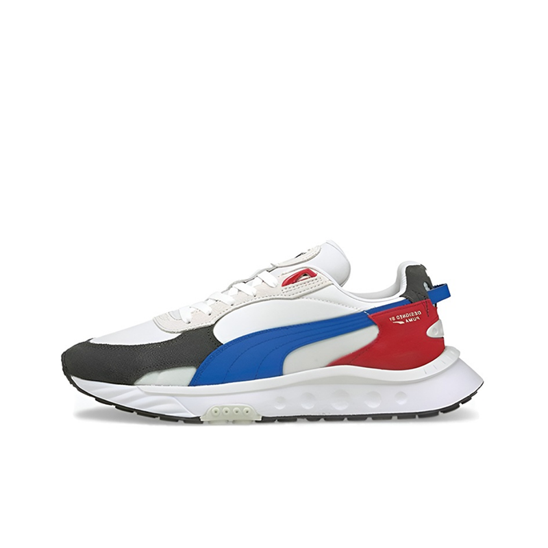 彪马pumawildrider男女女同款缓震翻毛皮低帮运动休闲鞋