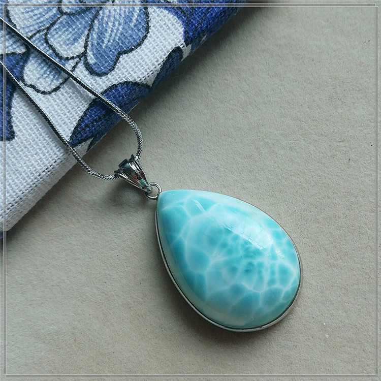 海纹吊坠s925项链石项链龟背镶嵌拉利精品石吊坠项坠