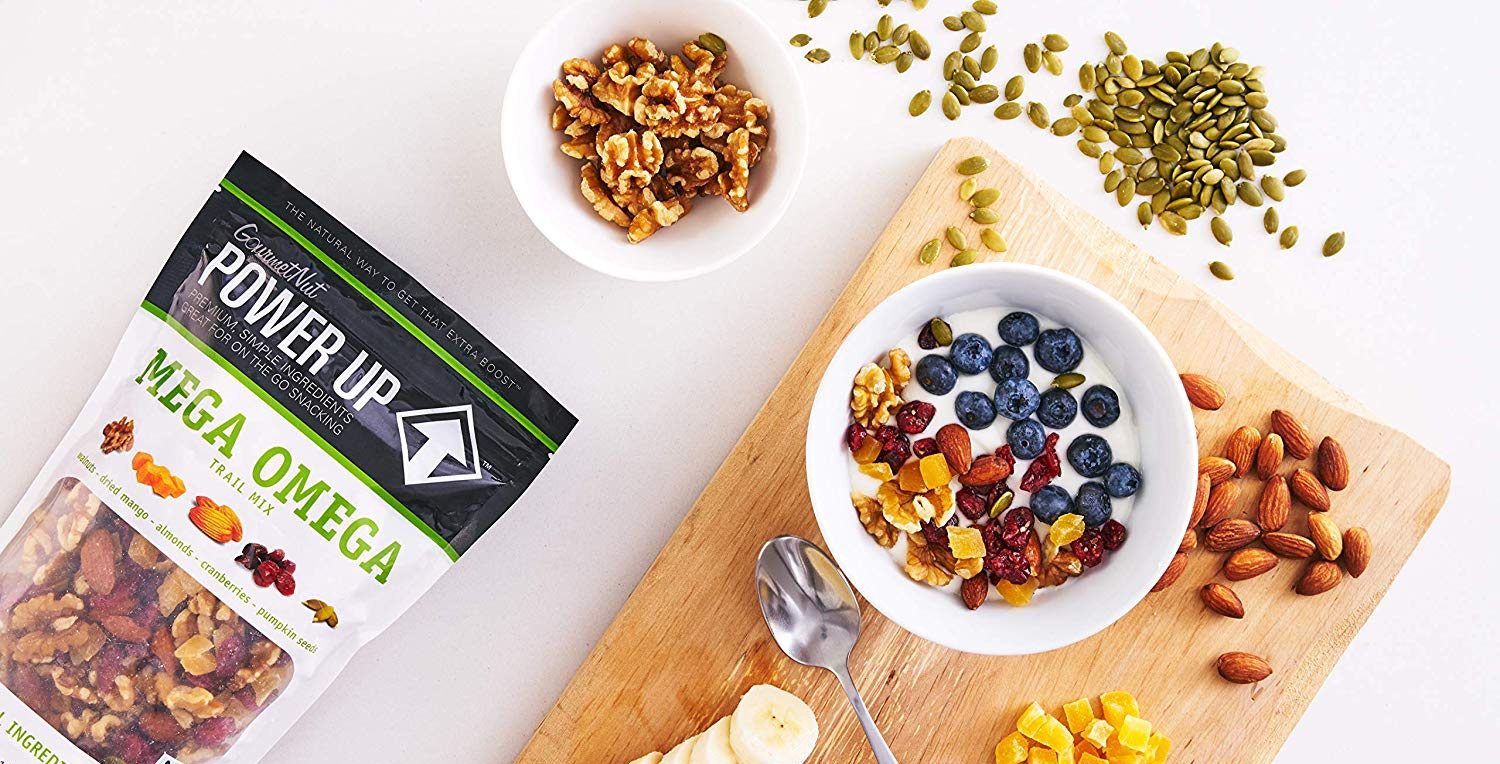 美国直邮poweruptrailmix天然混合坚果零食腰果