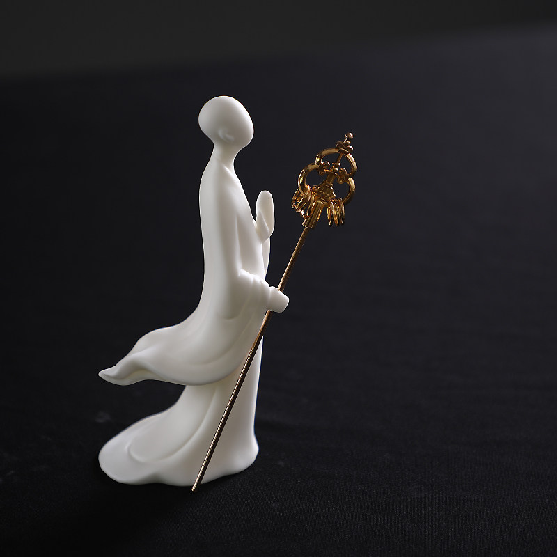 无界创意陶瓷无相人物摆件居室客厅茶道禅意摆件