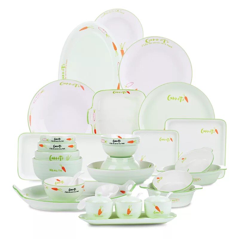 瓷纳雅好彩头陶瓷家用餐具饭碗碗碟西餐牛排碗