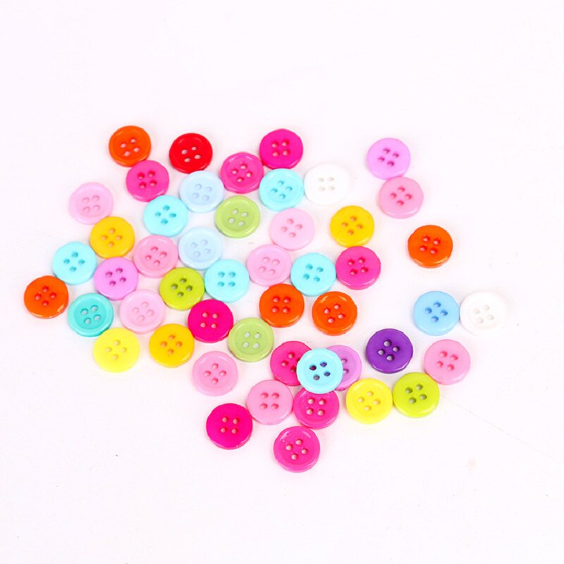 纽扣树脂diy材料彩色扣子圆形爱心花朵五角星纽扣