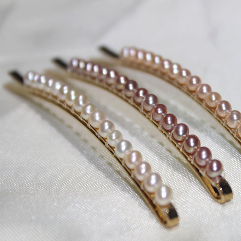卡子黛妃珠宝珍珠发饰头饰边卡一字34mm小手发饰