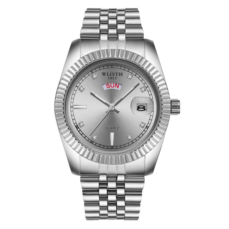 网红爆款男士手表手表商商务经典男表双日日历国产腕表