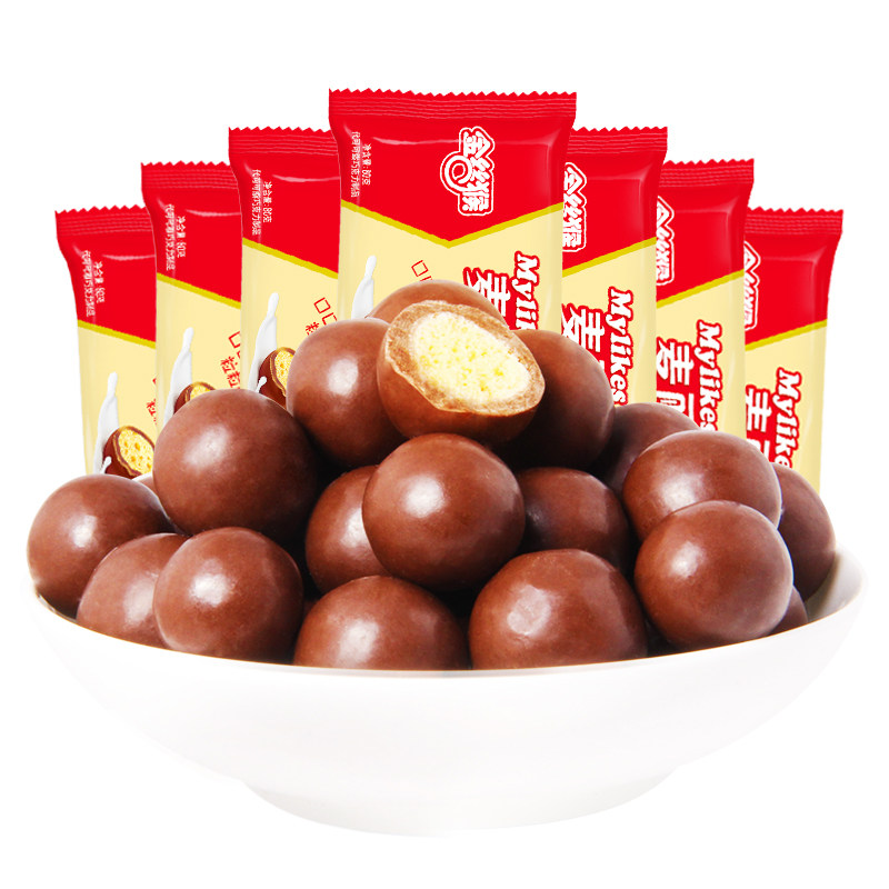 金丝猴童年麦丽素23gx20袋夹心巧克力豆怀旧零食糖果(代可可脂)