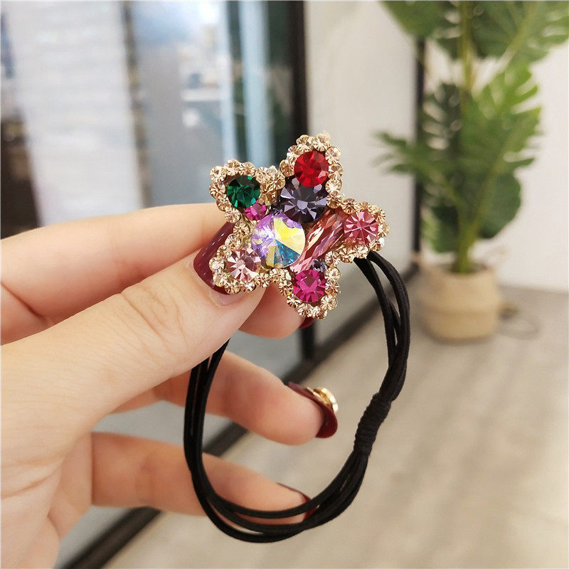 彩色水晶头绳女韩版可爱皮筋发绳头饰皮筋女扎头橡皮筋发圈发饰