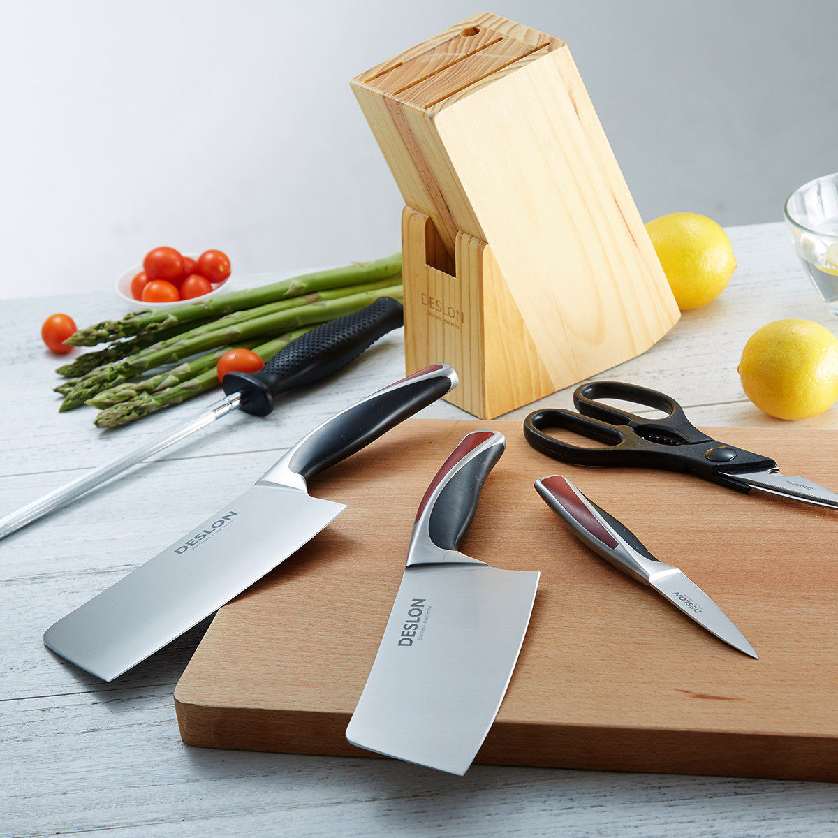 deslon德世朗悦动切菜刀5cr15mov钼钒菜刀切片开刃切肉刀菜刀
