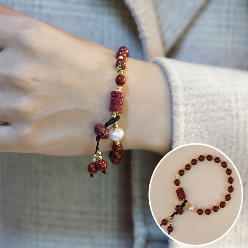 新款好运朱砂手串本命年辟邪手链祈福貔貅手饰手链