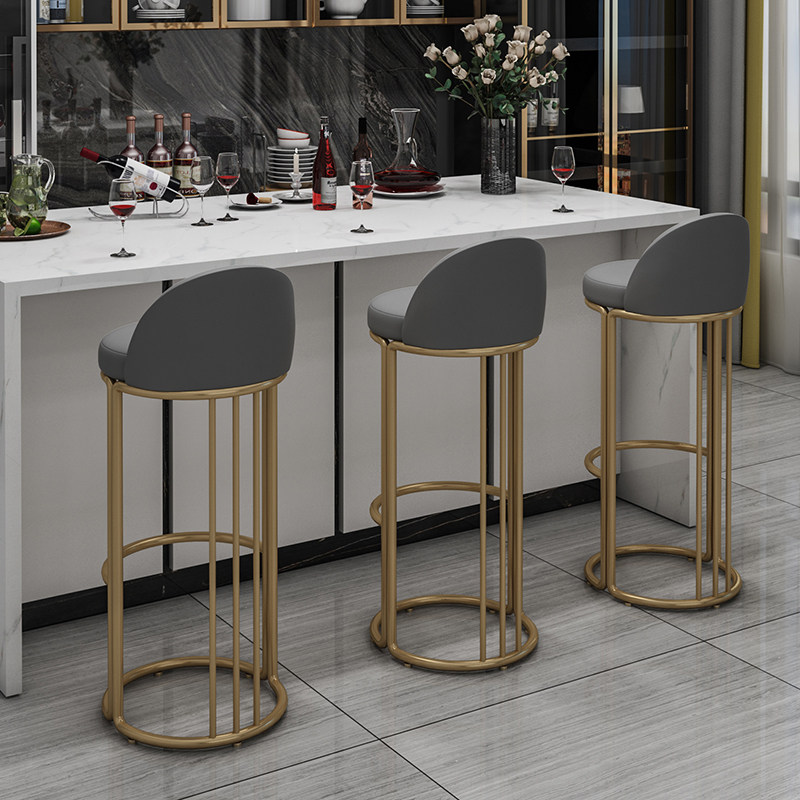 吧台北欧风格轻奢铁艺家用时尚酒吧椅子靠背酒吧椅