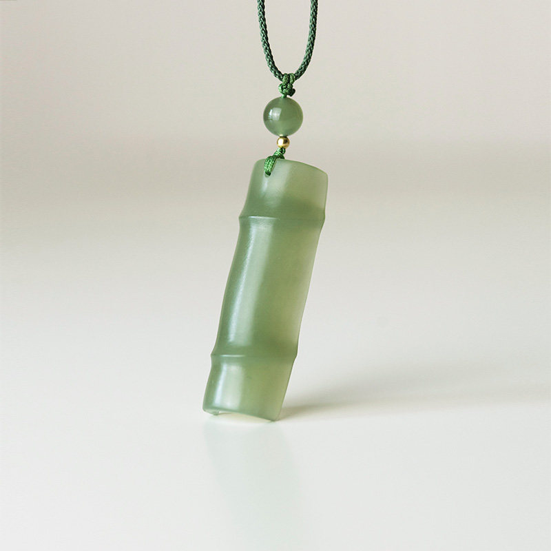 玉竹竹节新疆和田吊坠节节高青玉竹子挂件吉祥颈饰