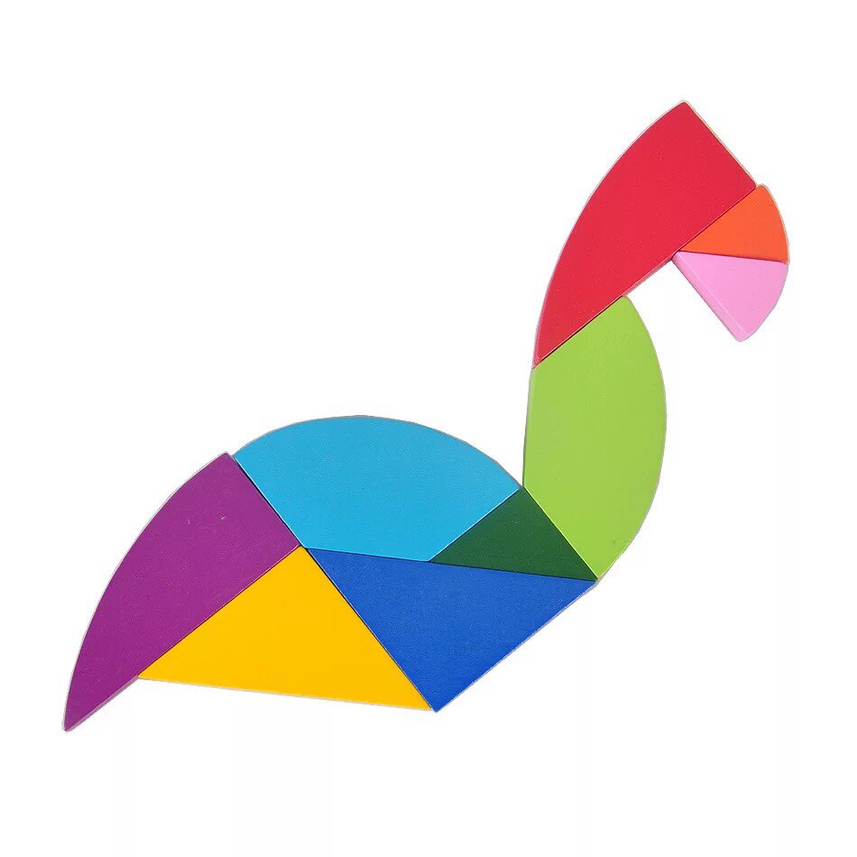 小学生百鸟蛋拼图蛋形9巧板 七巧板 幼儿园儿童几何智力木制玩具