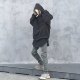 A chock original independent god gray double-hat sweater plus velvet warm loose hooded sweater men and women trend A chock original independent god gray double-hat sweater plus velvet warm loose hooded sweater men and women trend