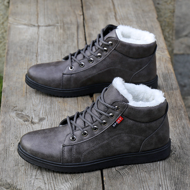 棉鞋男士冬季新款加绒高帮板休闲保暖防水运动高帮鞋