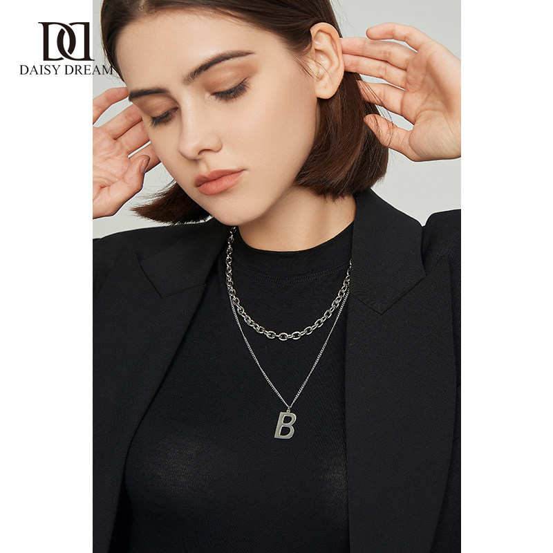 多层气质秋冬冷淡锁骨嘻哈欧美ins层叠简约项链