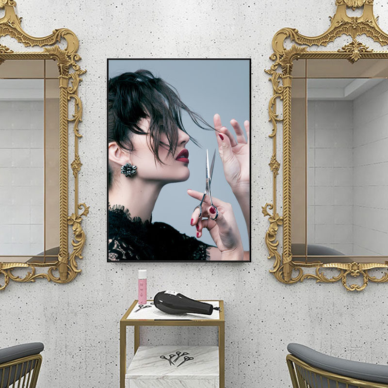 美发美容发廊沙龙理发店发型艺术造型装饰画人物现代装饰画