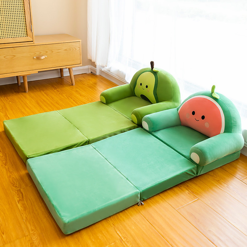 可爱卡通儿童沙发懒人折叠小沙发床女孩公主宝宝幼儿小孩座椅两用 –