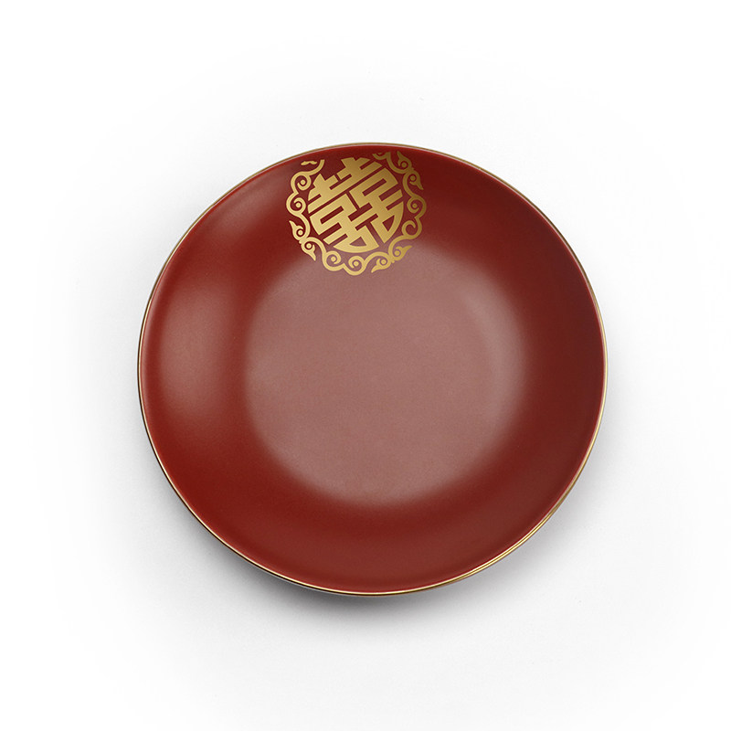 吾游结婚喜糖碟子喜庆红色盘早生贵子摆件压床盘盘