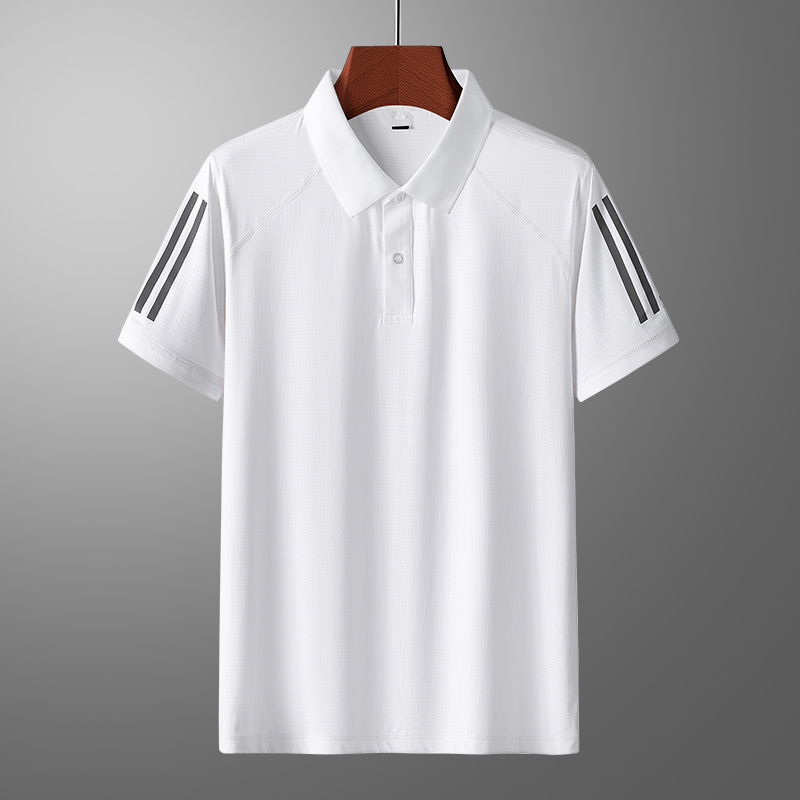 宾迪罗旗舰店潮大码t恤男士条纹速干短袖POLO衫男夏季运动体恤