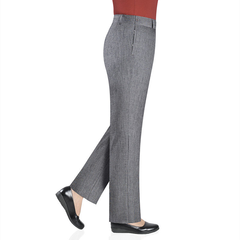 夏季新款旁开扣直筒中老年开口大码女装妈妈裤子西装裤