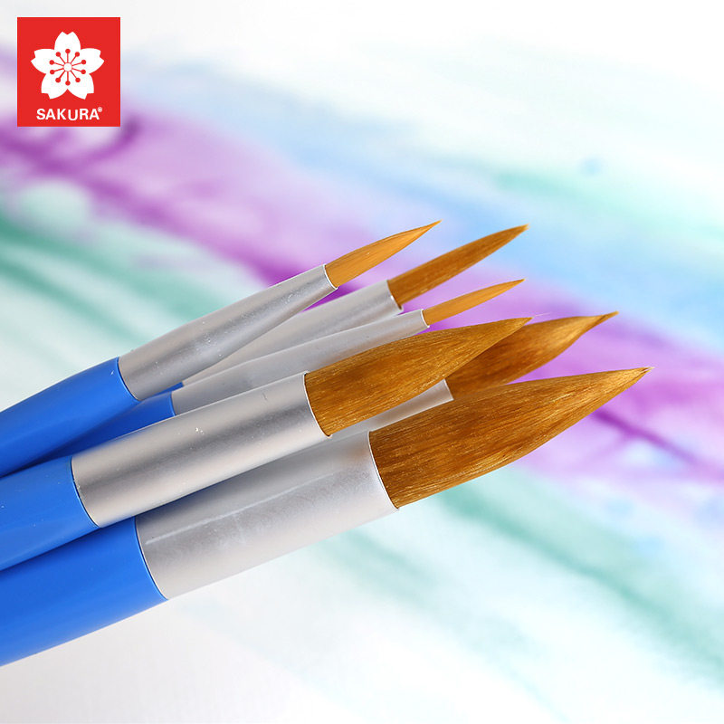 画笔sakura樱花水彩水彩画nr圆头水粉水粉画丙烯水粉