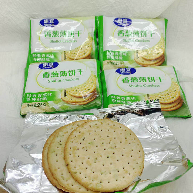 惠宜芝麻香葱薄饼饼干300gshallotcrackers独立小包包装薄脆饼干