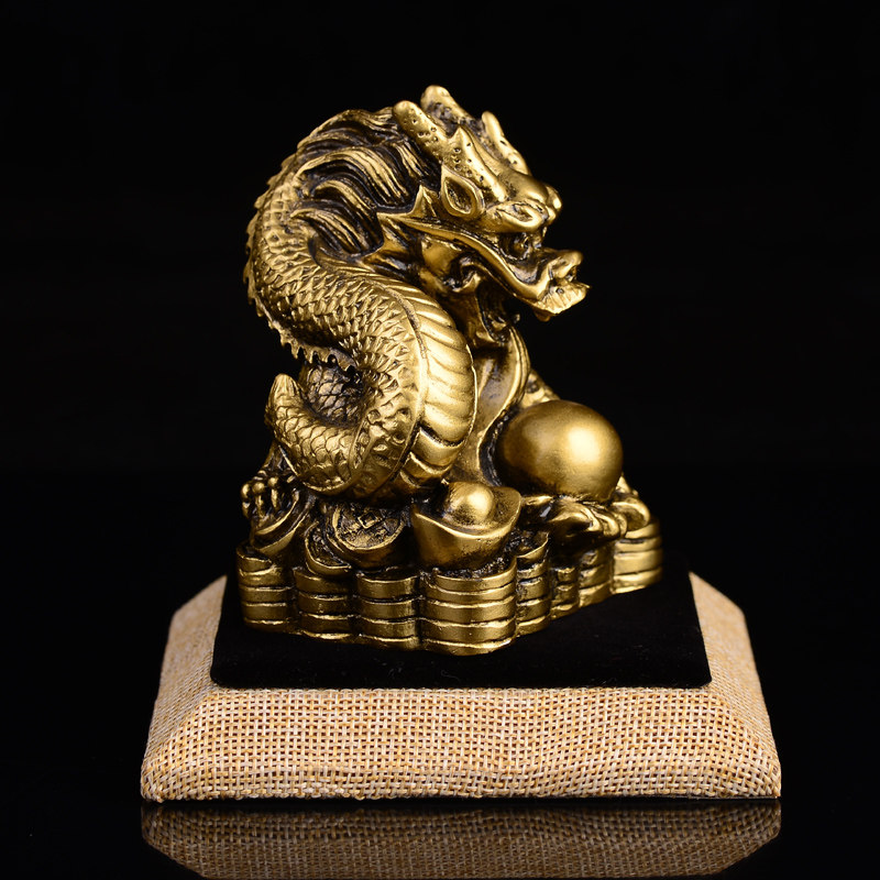 宫妃2020年属鸡玄龙龙添寿银龙贵风水摆件生肖摆件