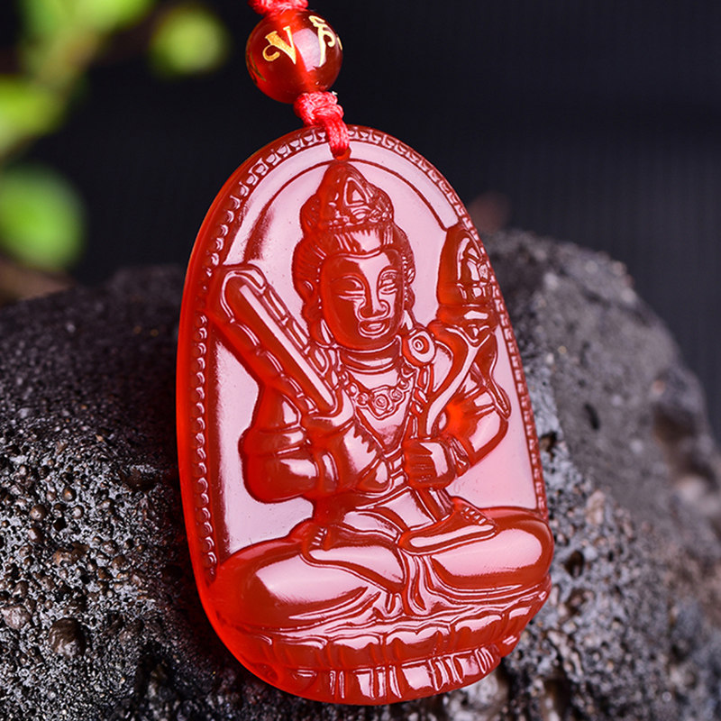 属牛属虎虚空藏菩萨本命年吊坠牛本命佛生肖守护神红玛瑙饰品男女