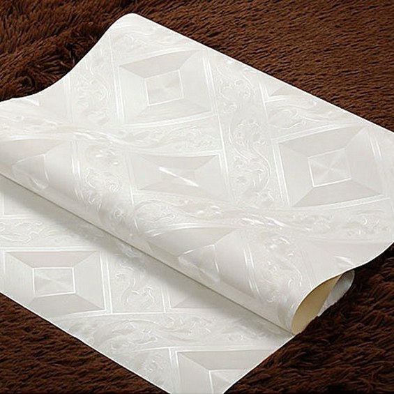 天丽pvc墙纸客厅壁纸顶棚吊顶屋顶纯色方块pvc墙纸