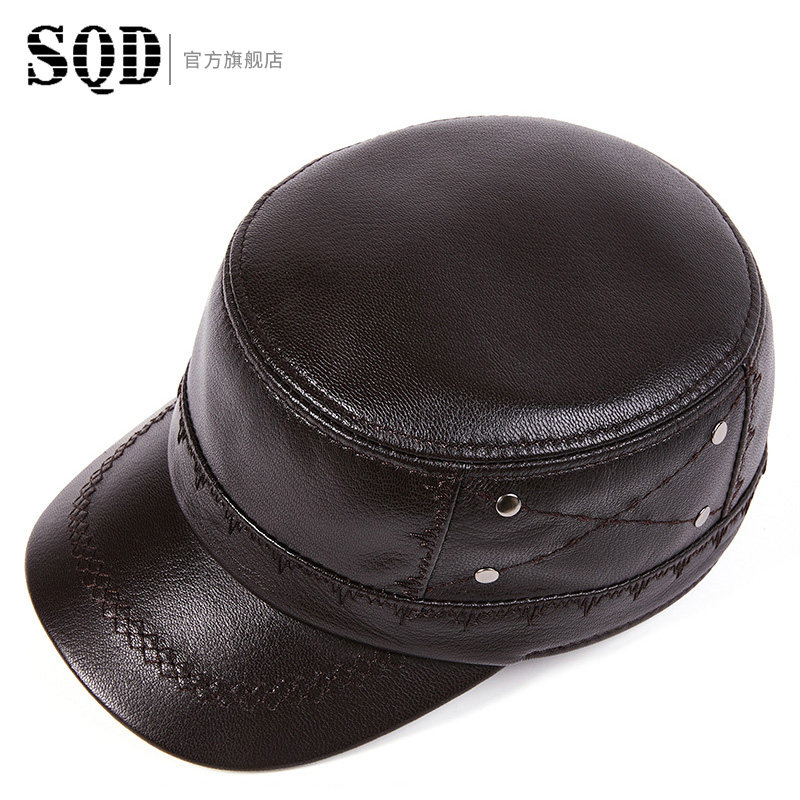 头层羊皮羊皮帽帽子男式真皮长辈送礼爸爸中老年人帽子