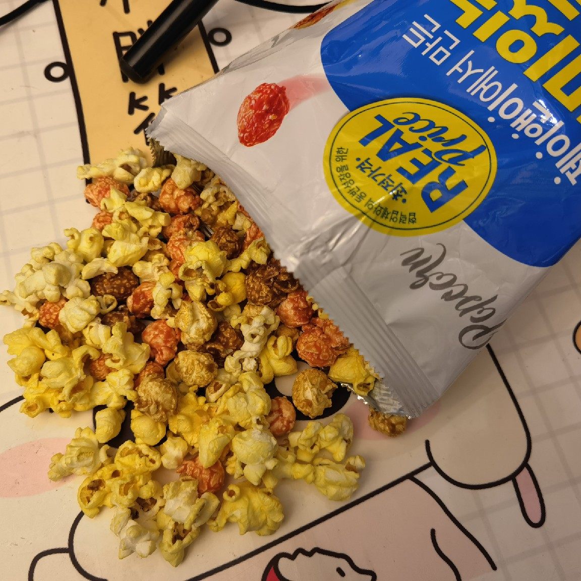 韩国进口食品youus友施混合爆米花大包包装130g膨化食品