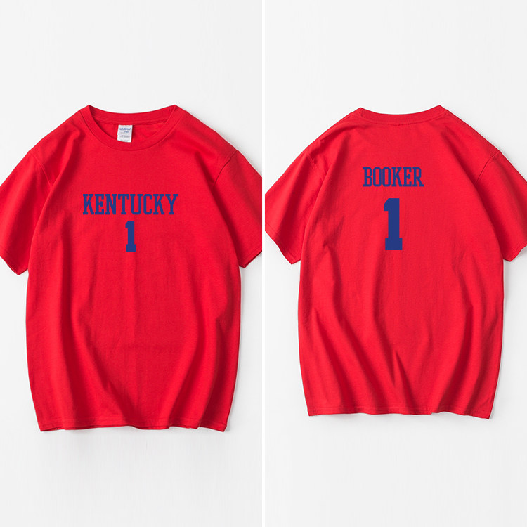 德文布克booker大学1号球衣篮球短袖韩版圆领t恤