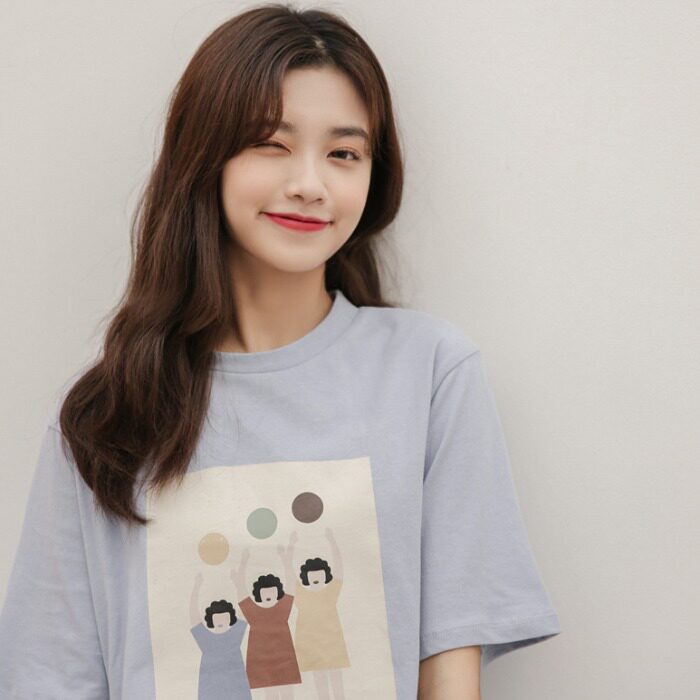 短袖t恤女ins超火cec印花白色打底衫夏新款学院风印花小清新上衣