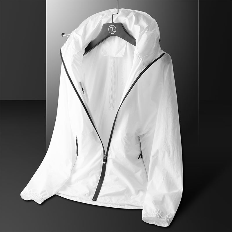 情侣款护颈薄外套春秋新款内置充气枕男女连帽上衣薄款夹克防晒衣