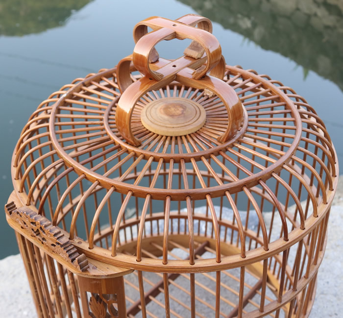 老竹画眉鸟笼子老料竹制精品全套包邮八哥鸟笼