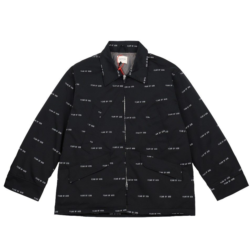 fear满印宽松长袖拉链外套棉服弹幕夹克fog夹克