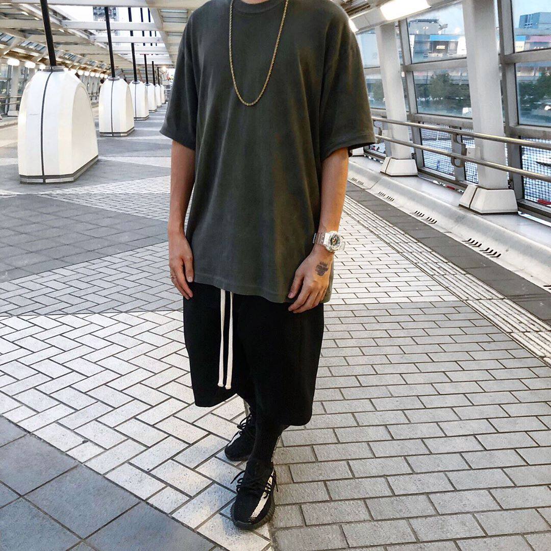 正确版本yeezyseason6kanye高街短袖水洗做旧纯色t恤