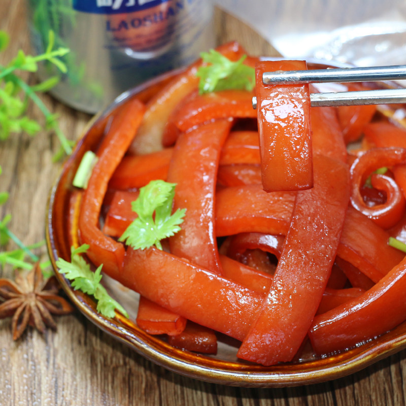 东思北_骨汤肉皮220克×3袋卤味水晶猪皮小吃零食下酒菜办公室