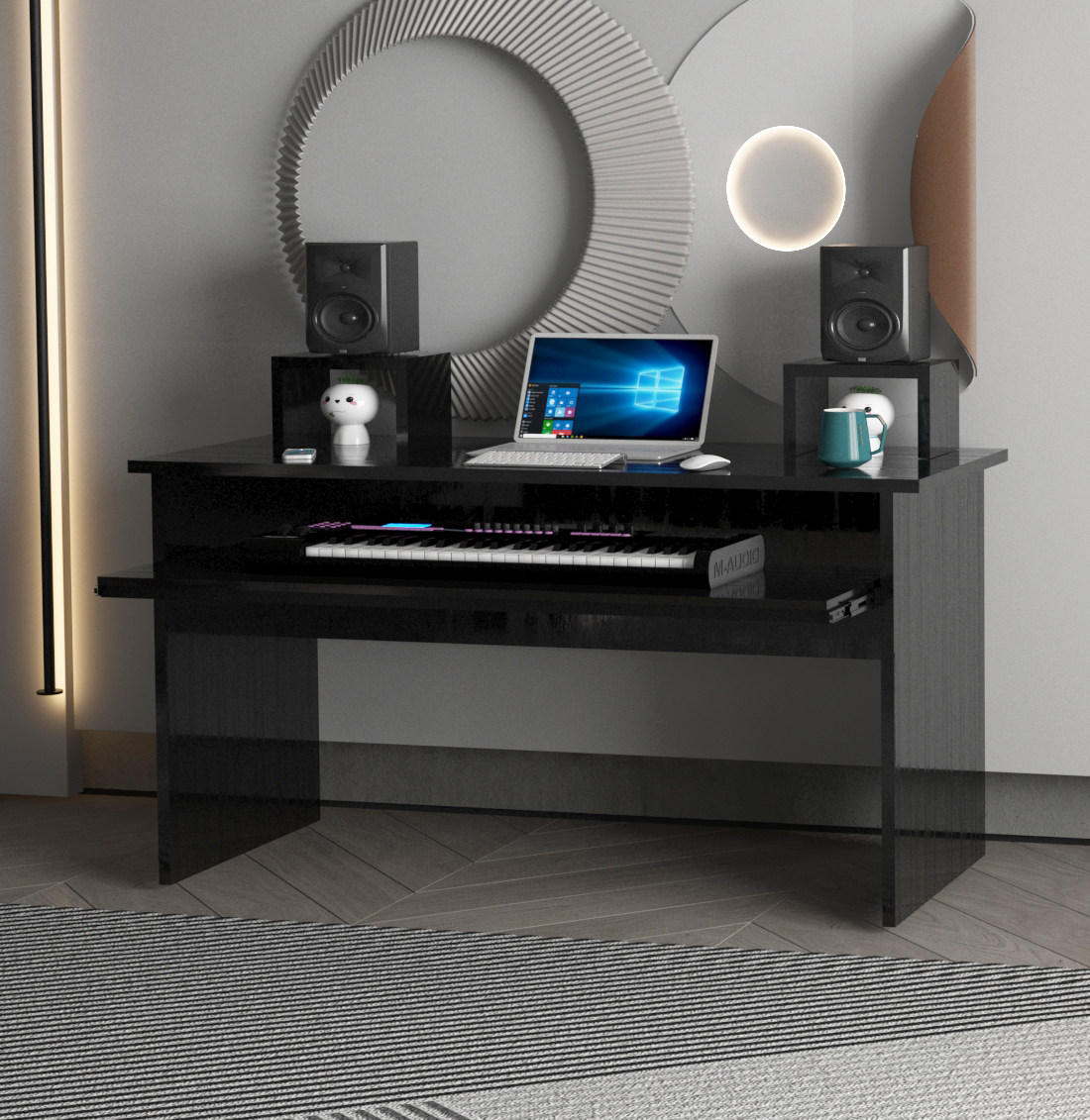 编曲工作台电子琴midi键盘轻奢工作台电钢琴录音棚琴桌