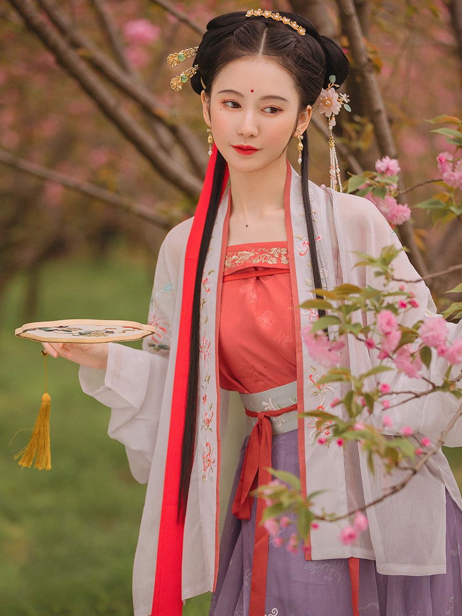 钟灵记制齐春秋吊带裙宋百迭袖宋曼曼飞机对襟民族服装