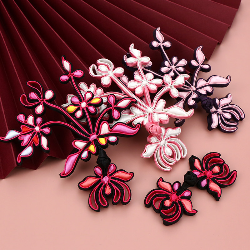 盘扣扣子中式孔雀开屏花扣旗袍唐装民族服饰手工纽扣纽扣