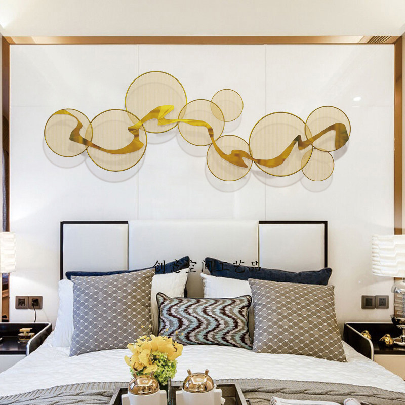 金属墙饰轻奢铁艺壁挂欧式 墙面装饰创意酒店客厅沙发背景墙挂件