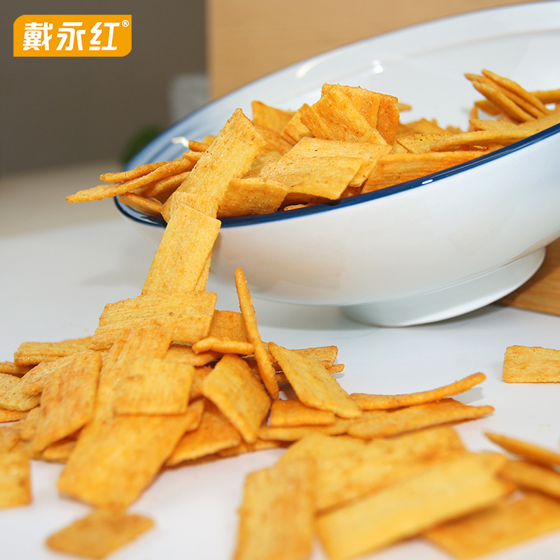 锅巴戴永红膨化小食休闲香辣包装小包脆片散装膨化食品