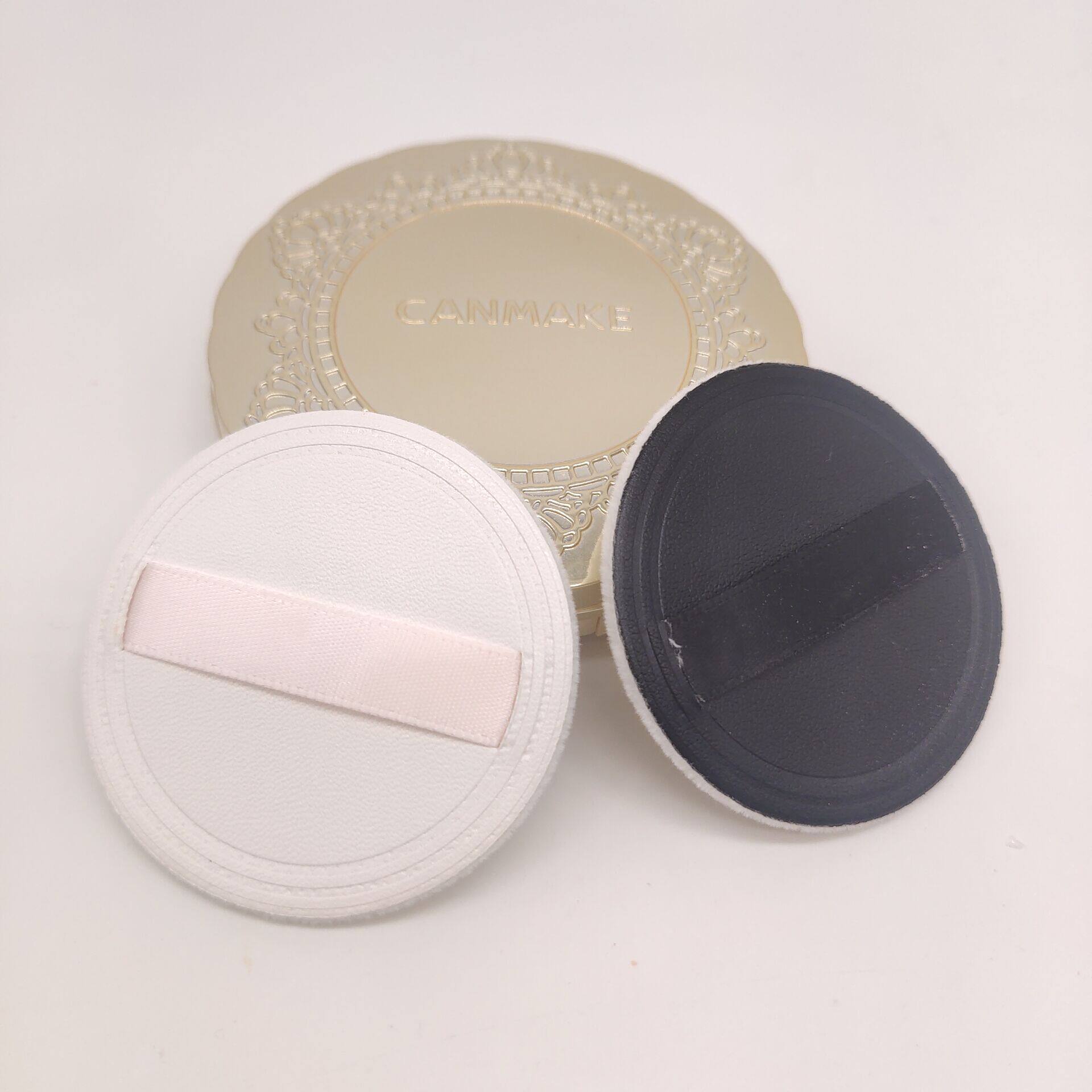 ct棉花糖植绒粉饼粉扑pu皮革干粉蜜粉散粉定妆粉超薄圆形替换美妆