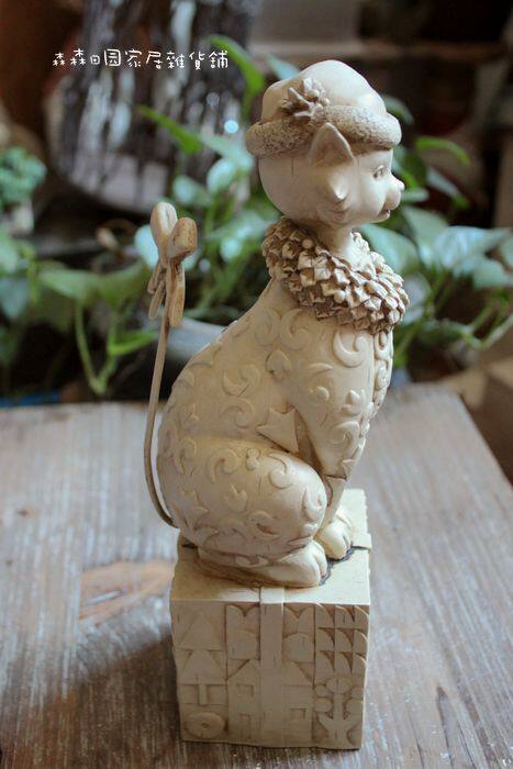 美国大牌大师级设计树脂高端猫咪卡通复古做旧摆件