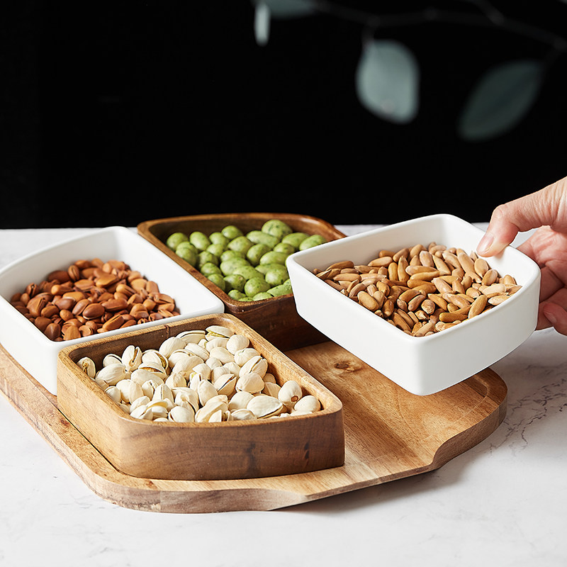 干果果盘日式零食食盒水果拼盘分隔点心创意果盆