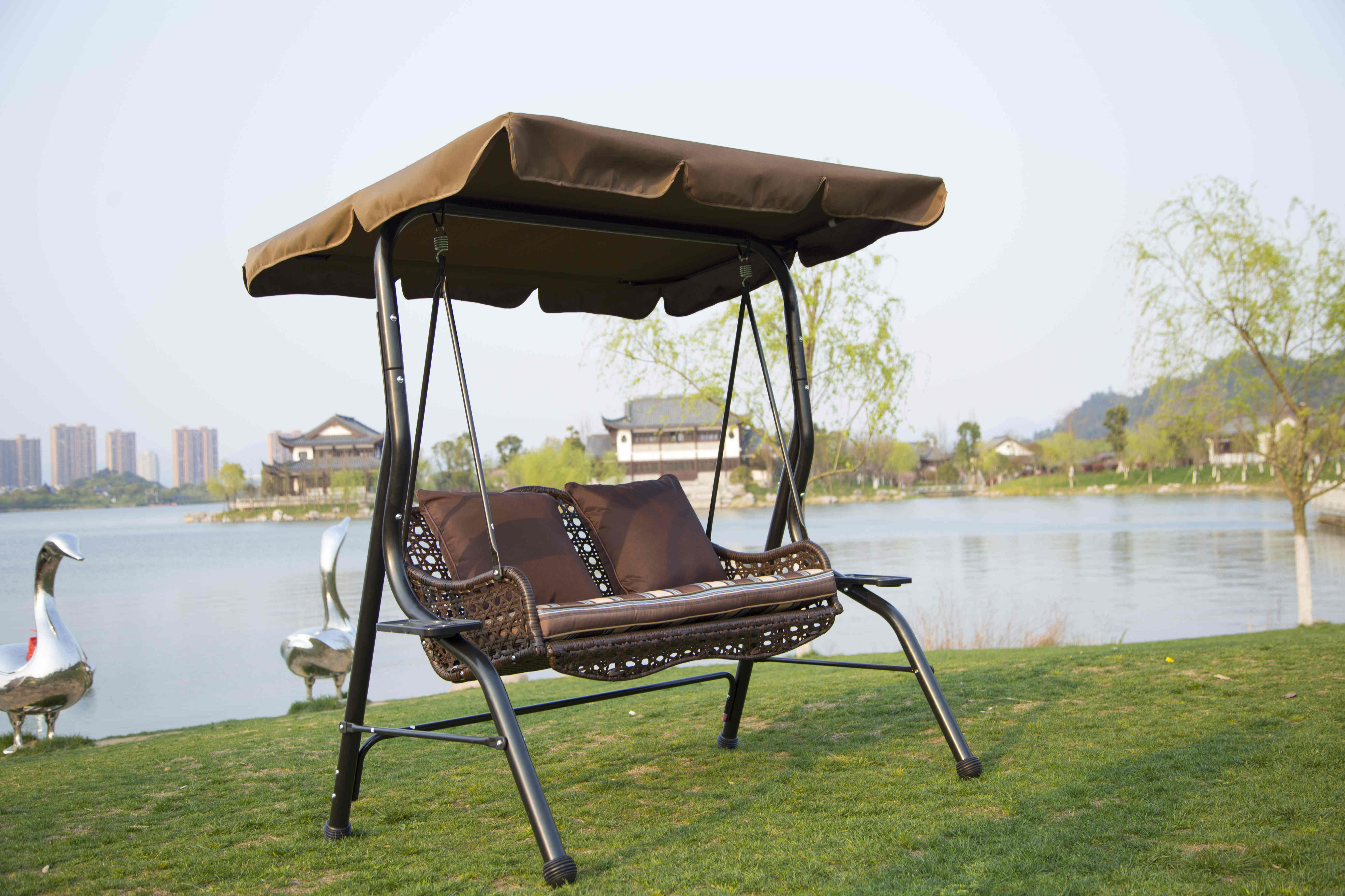 户外秋千阳台秋千吊椅摇椅秋千成人室内室外双人冰咖啡秋千二人